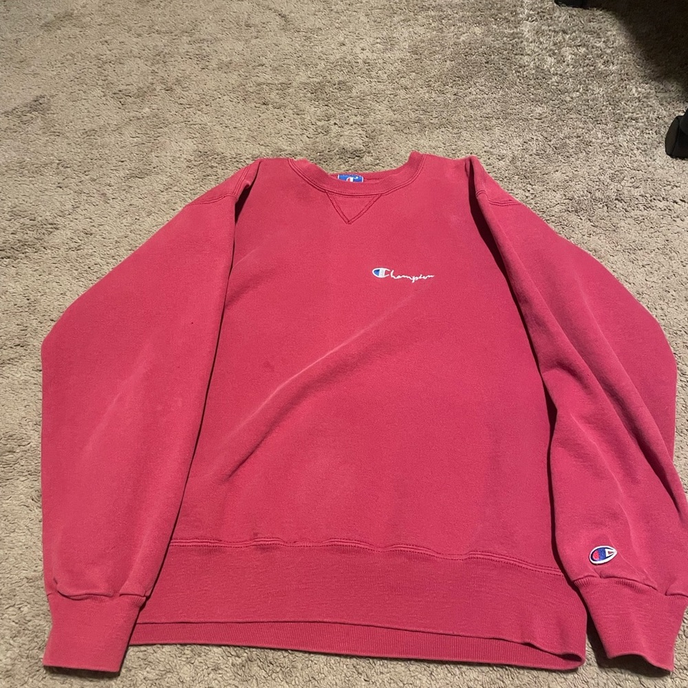(VINTAGE) 90s Red Champion Crewneck